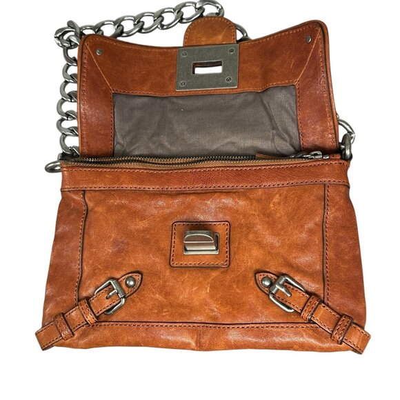 Vintage Y2K Juicy Couture brown Leather Bag with Heavy Chain Strap - Picture 12 of 16